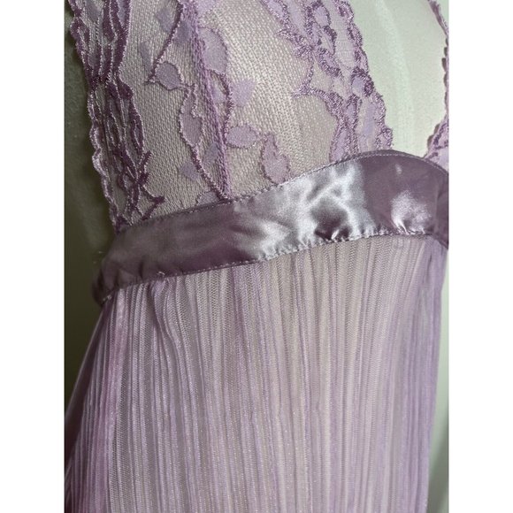 RAMPAGE Lavender Purple Sheer Babydoll Lingerie Halter Camisole Tank Sz M Medium - Picture 16 of 16
